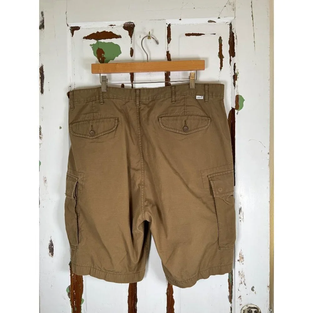 Levi Strauss & Co Mens Size 40 W Dark‎ Khaki Cargo Short Surplus Utility Cotton